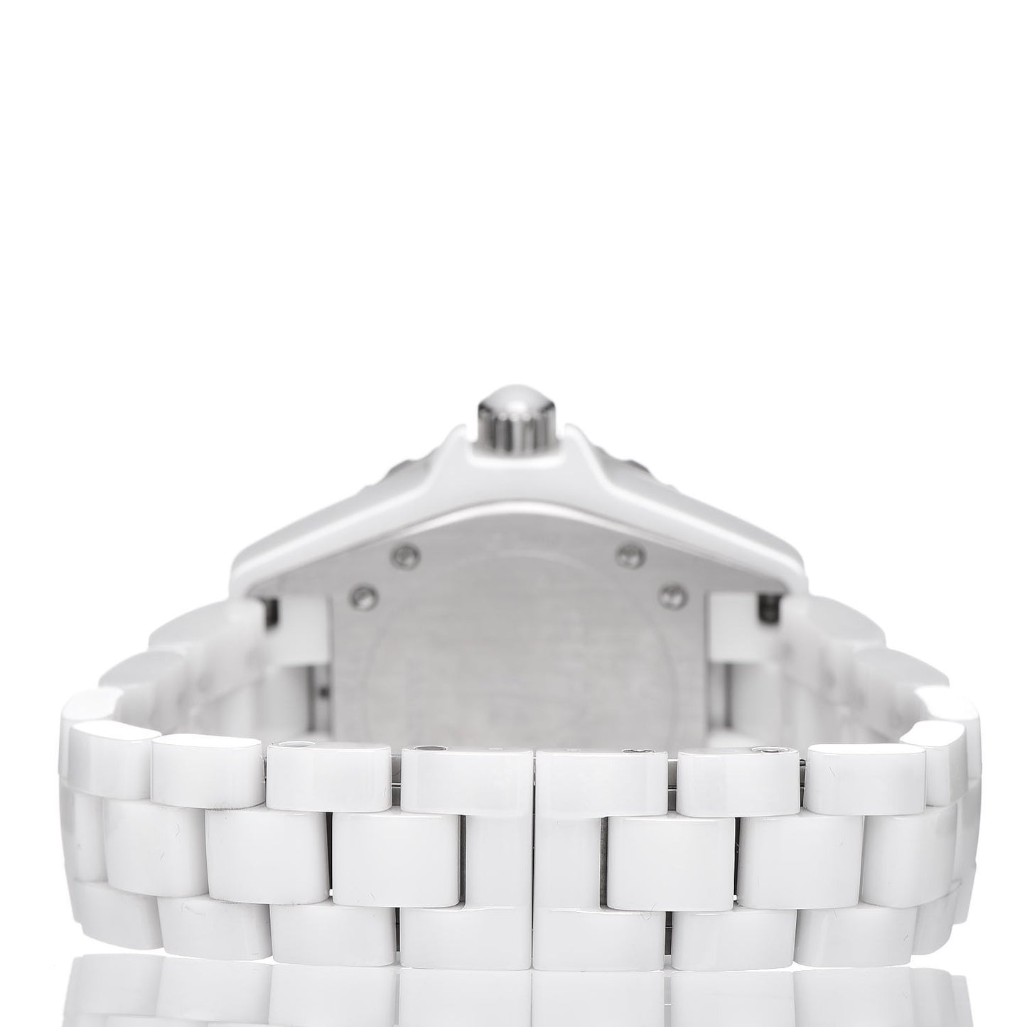 Stainless Steel Ceramic Diamond 33mm J12 Quartz Watch White