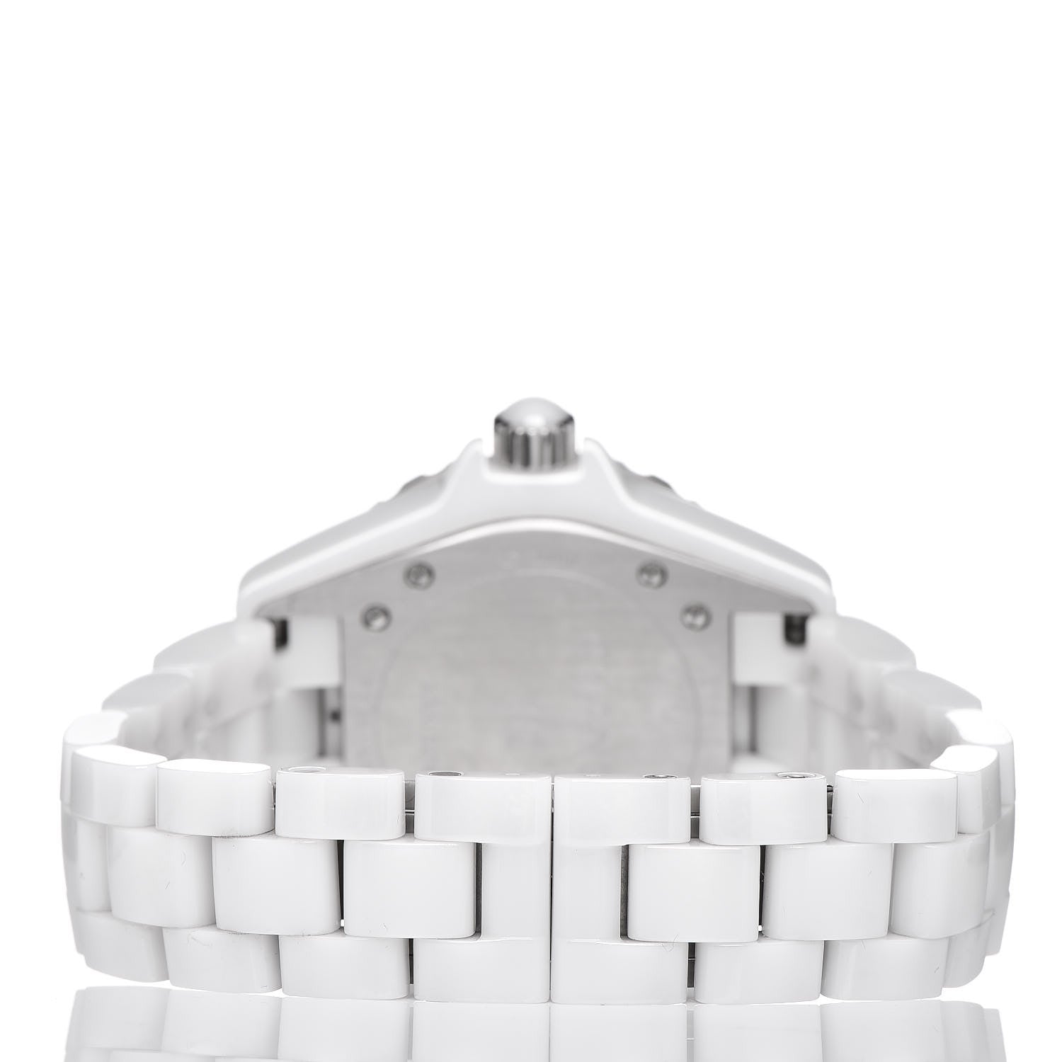 Chanel Stainless Steel Ceramic Diamond 33mm J12 Quartz Watch White 4 of 6