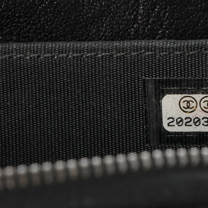 Chanel Crumpled Lambskin Studded Paris Dallas Zip Around Wallet Black 6 of 8
