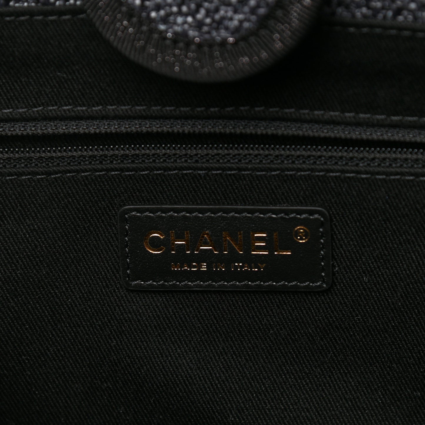 Woven Straw Raffia Small Deauville Tote Charcoal