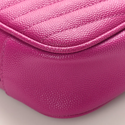 Saint Laurent Grain De Poudre Matelasse Monogram Mini Lou Camera Bag Fuxia Electrique 7 of 9