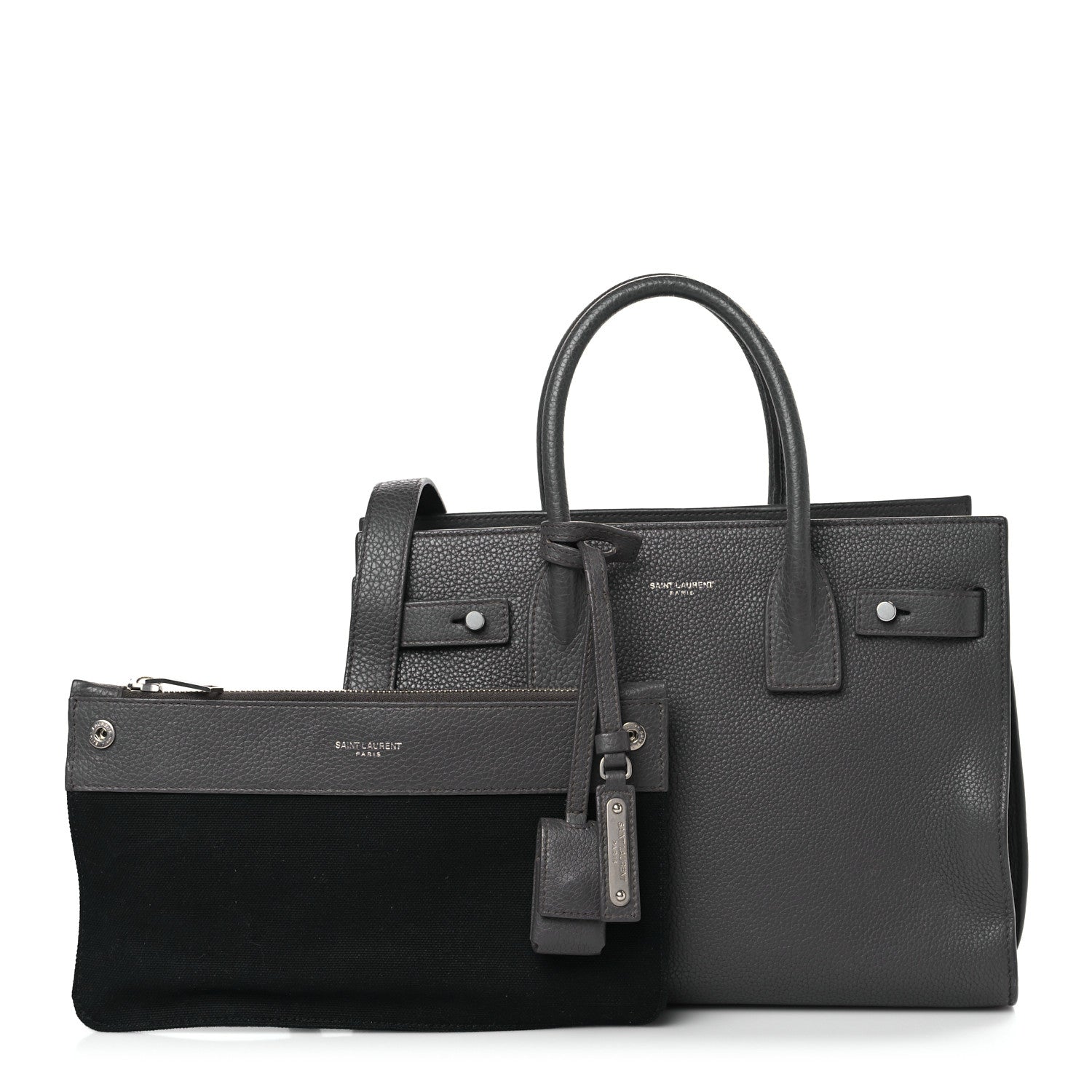 Saint Laurent Grained Calfskin Baby Sac De Jour Souple Coal 1 of 11