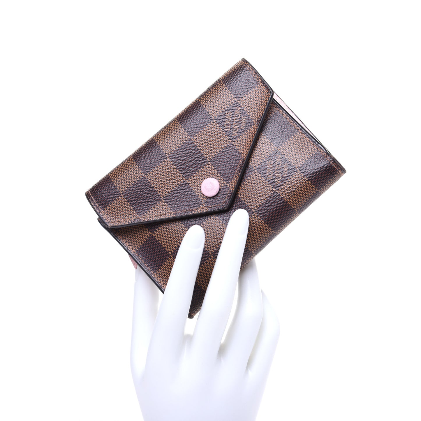 Damier Ebene Victorine Wallet Rose Ballerine