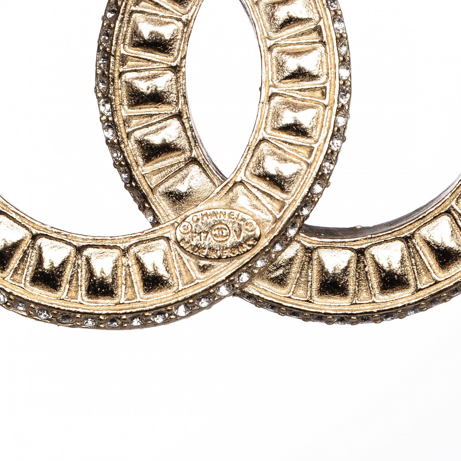 Chanel Baguette Crystal CC Brooch Light Gold 4 of 4