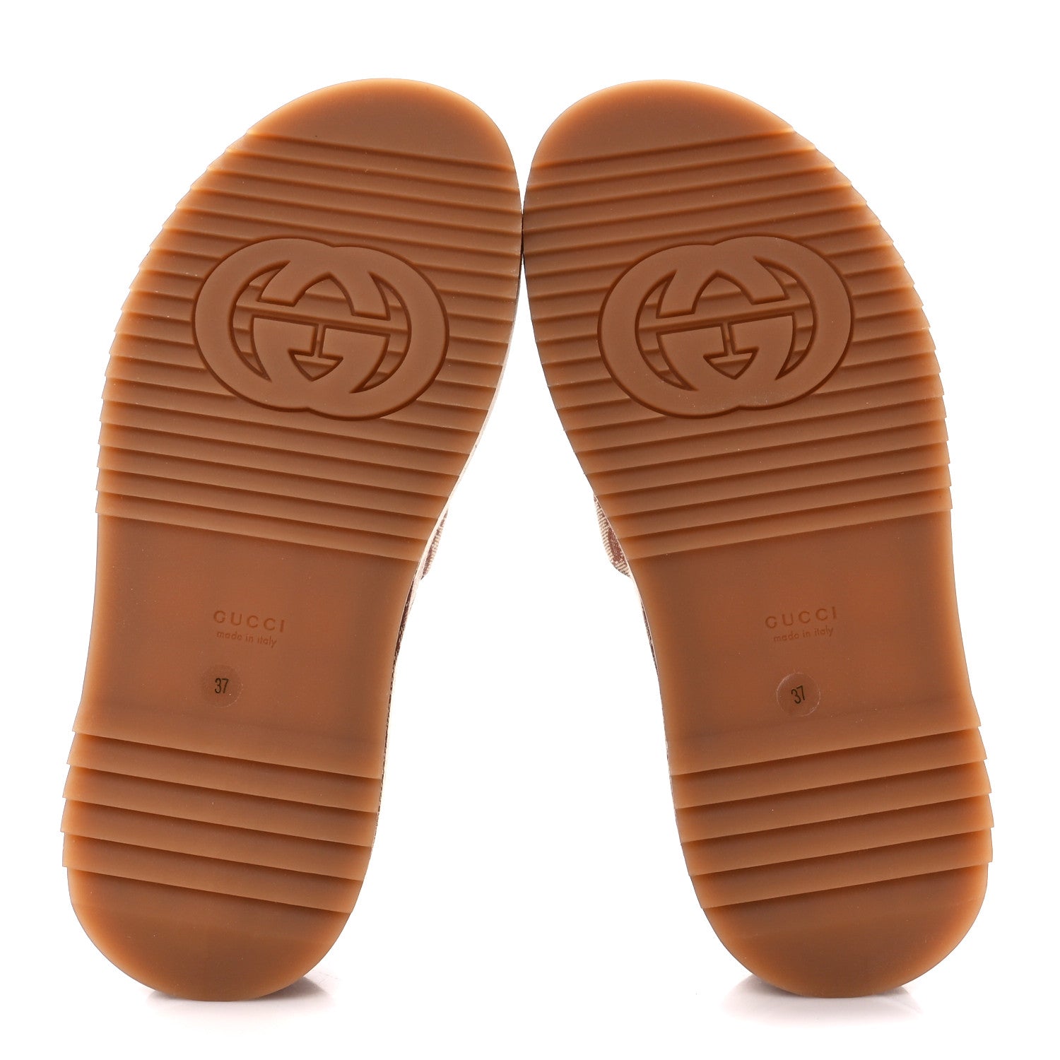 Gucci Canvas GG Monogram Angelina Platform Slide Sandals 37 Beige Ruggine 5 of 9