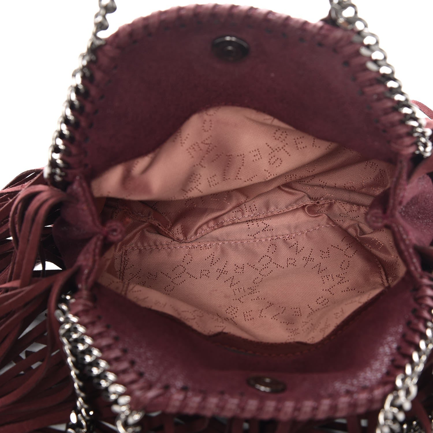 Stella McCartney Shaggy Deer Fringe Tiny Falabella Tote Plum 5 of 7