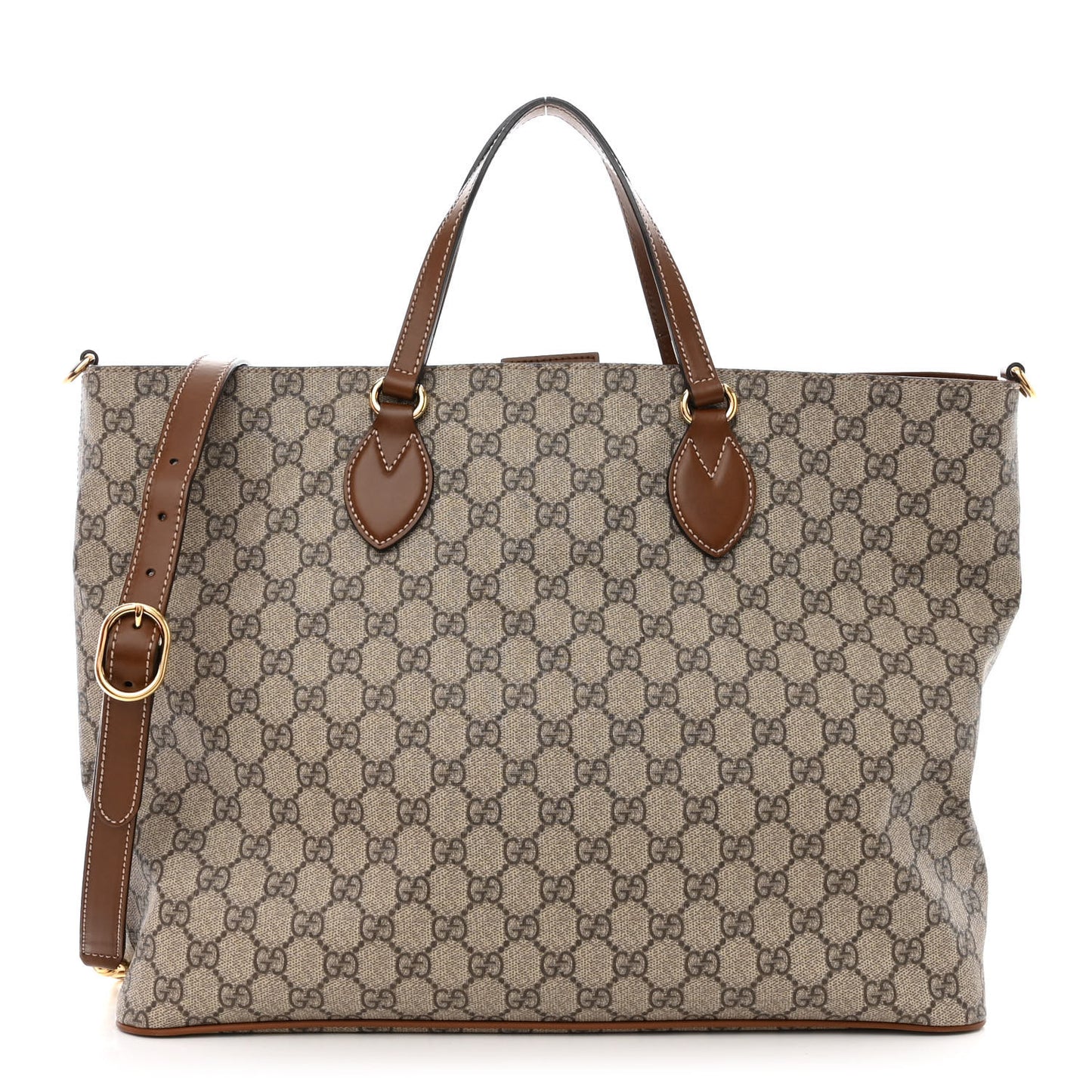 Soft GG Supreme Monogram Medium Crossbody Tote Beige Cuir
