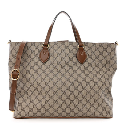 Gucci Soft GG Supreme Monogram Medium Crossbody Tote Beige Cuir 1 of 13
