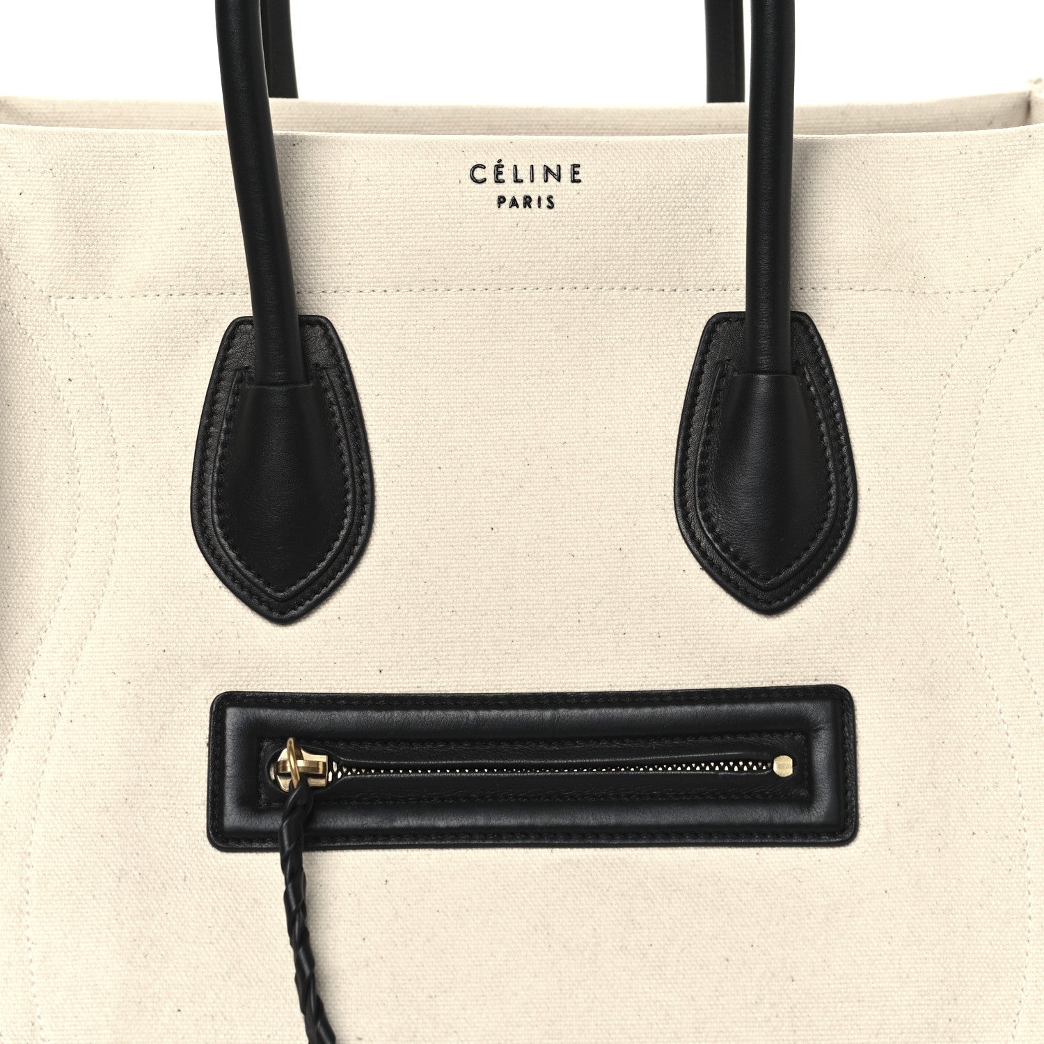 Celine Cotton Canvas Medium Phantom Luggage White 8 of 14