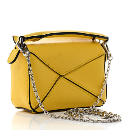Loewe Calfskin Nano Puzzle Bag Yellow 3 of 8