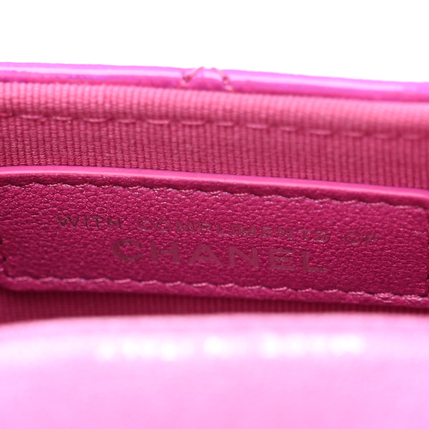 Chanel Patent Lambskin Quilted CC Hook Card Holder Pink 8 of 9