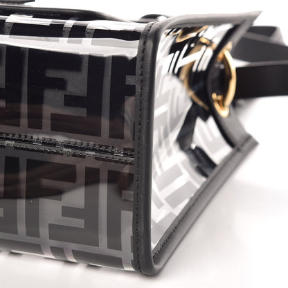 Fendi TPU FF Vitello Century Plexiglass Small Runaway Shopper Tote Black 9 of 9