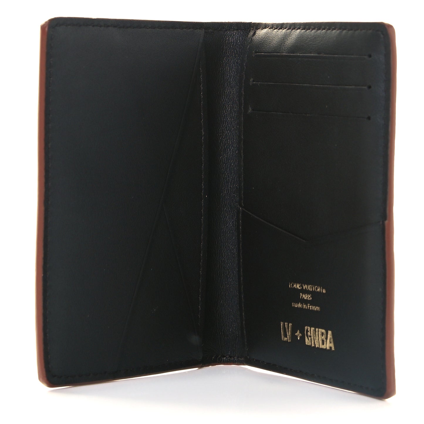 X NBA Grained Calfskin Monogram Pocket Organizer Brick Orange