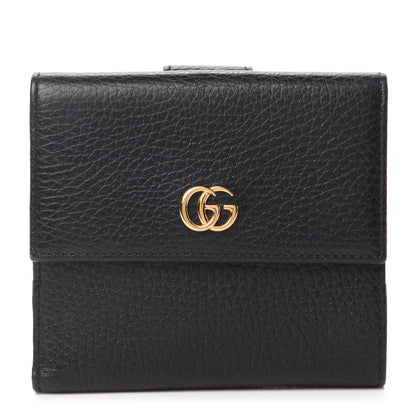 Gucci Dollar Calfskin Double G French Flap Wallet Black 1 of 7