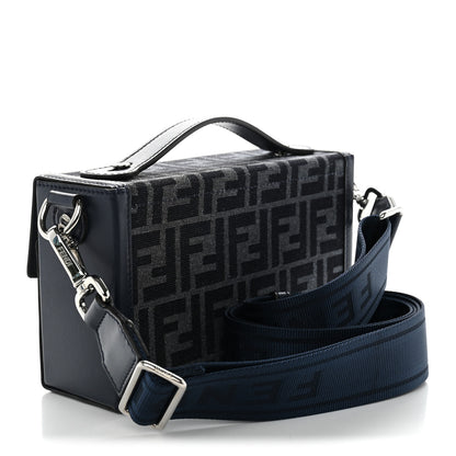 Fendi Recycled Fabric Jacquard Vitello King FF 1974 Baguette Soft Trunk  Blue 3 of 9
