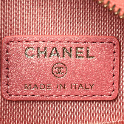 Chanel Iridescent Calfskin Quilted Chanel 19 Round Clutch With Chain Pink 6 of 10