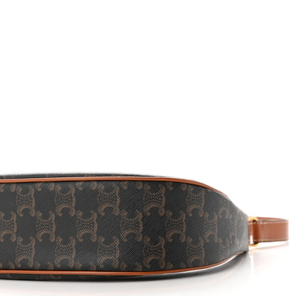 Celine Triomphe Canvas Calfskin Ava Shoulder Bag Tan 10 of 10