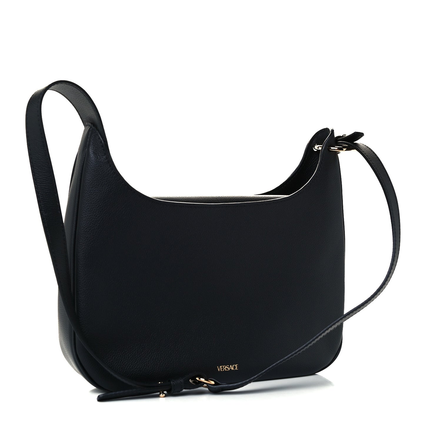 Calfskin La Medusa Medium Hobo Crossbody Black