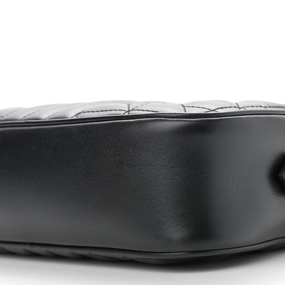 Gucci Calfskin Matelasse Aria Small GG Marmont Chain Shoulder Bag Black 10 of 10