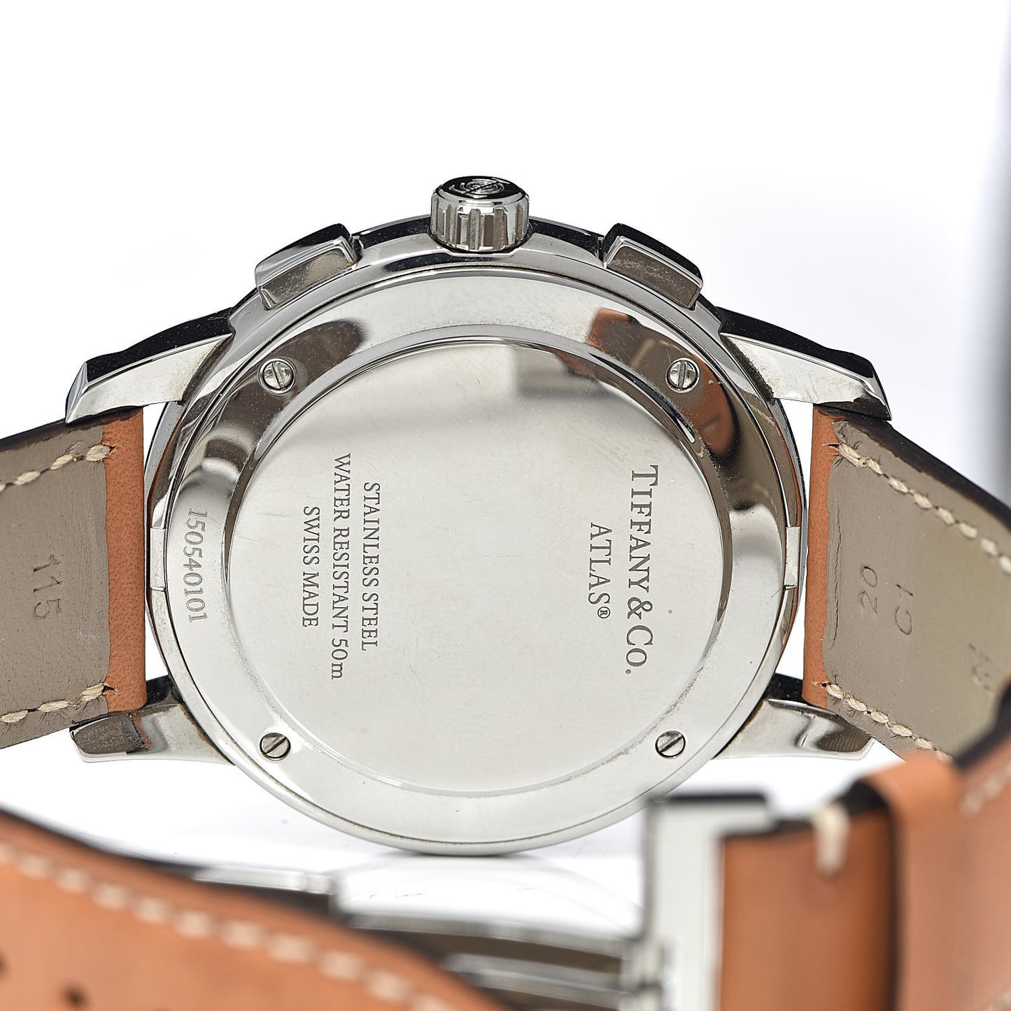 Stainless Steel Calfskin 42mm Atlas Chronograph Quartz Watch