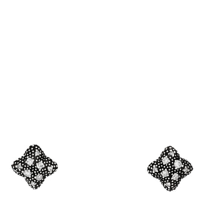 David Yurman Sterling Silver Diamond Midnight Melange Quatrefoil Earrings 1 of 4