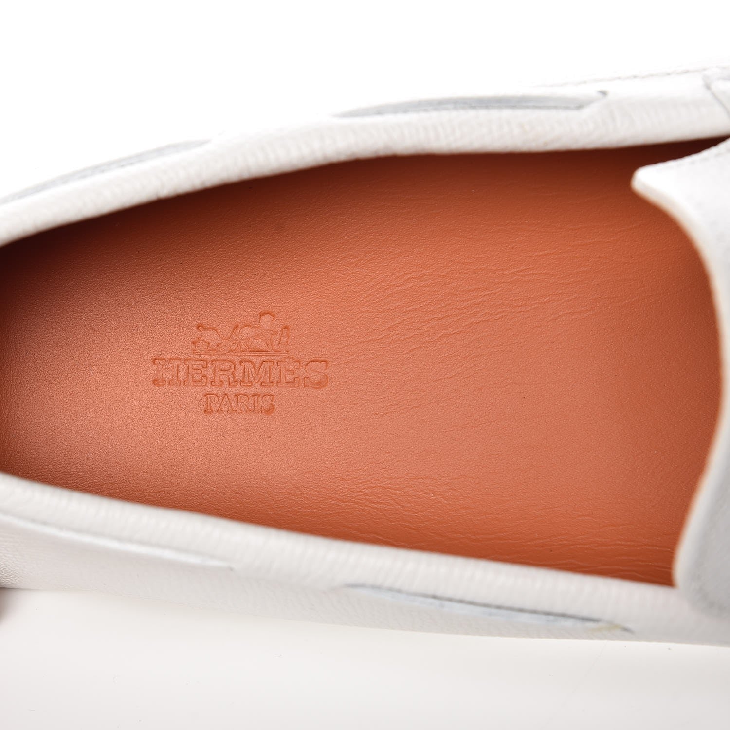 Hermes Epsom Mens Irving Driving Moccasin Loafers 40 Blanc 6 of 14