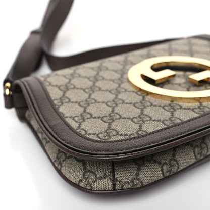 Gucci GG Supreme Monogram Textured Dollar Calfskin Blondie Chain Shoulder Flap Bag Beige Ebony New Acero 7 of 8