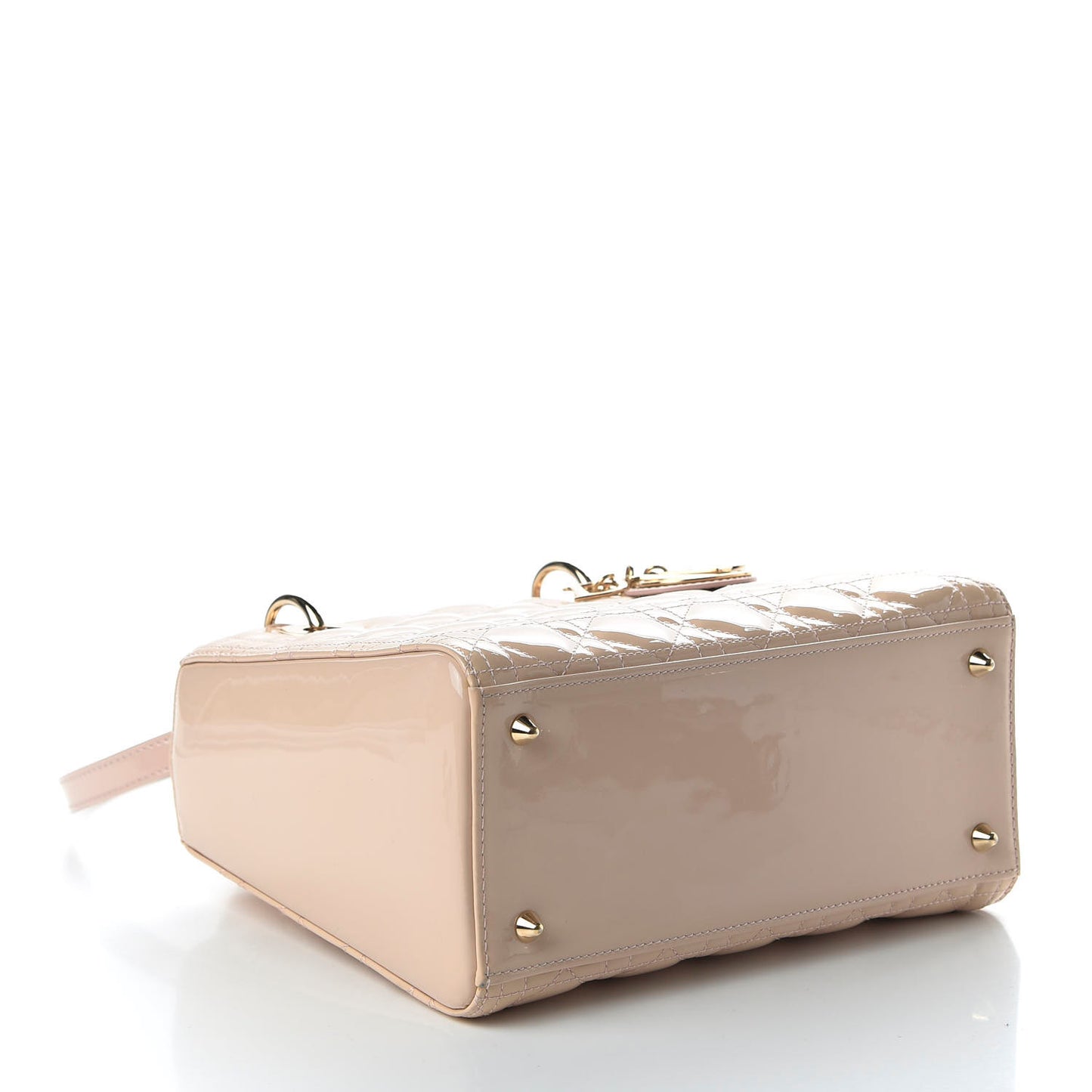 Patent Cannage Medium Lady Dior Rose Clair