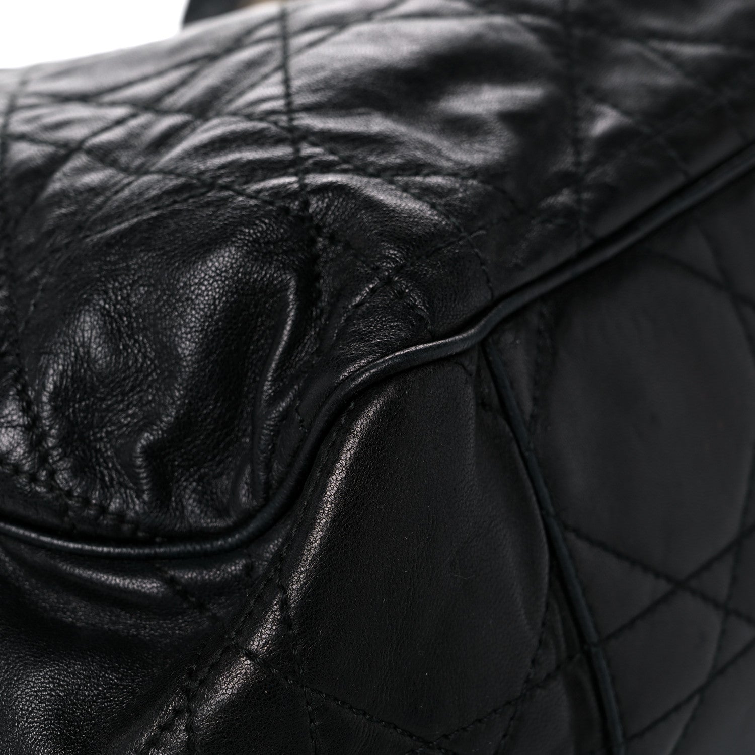 Christian Dior Lambskin Cannage Drawstring Bag Black 8 of 33