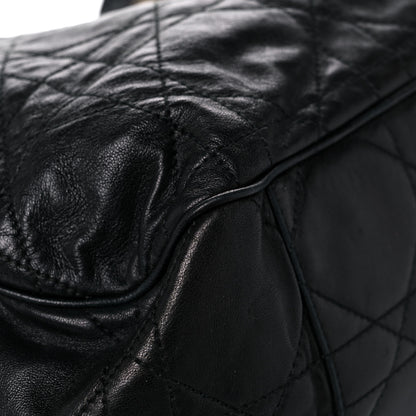 Christian Dior Lambskin Cannage Drawstring Bag Black 8 of 33