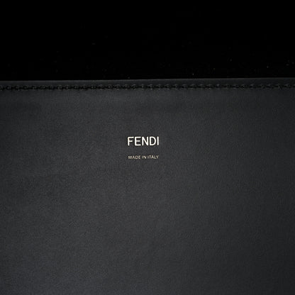 Fendi Vitello King Plexiglass Elaphe Python Print Logo Medium Fendi Sunshine Shopper Tote Dark Asphalt 6 of 13