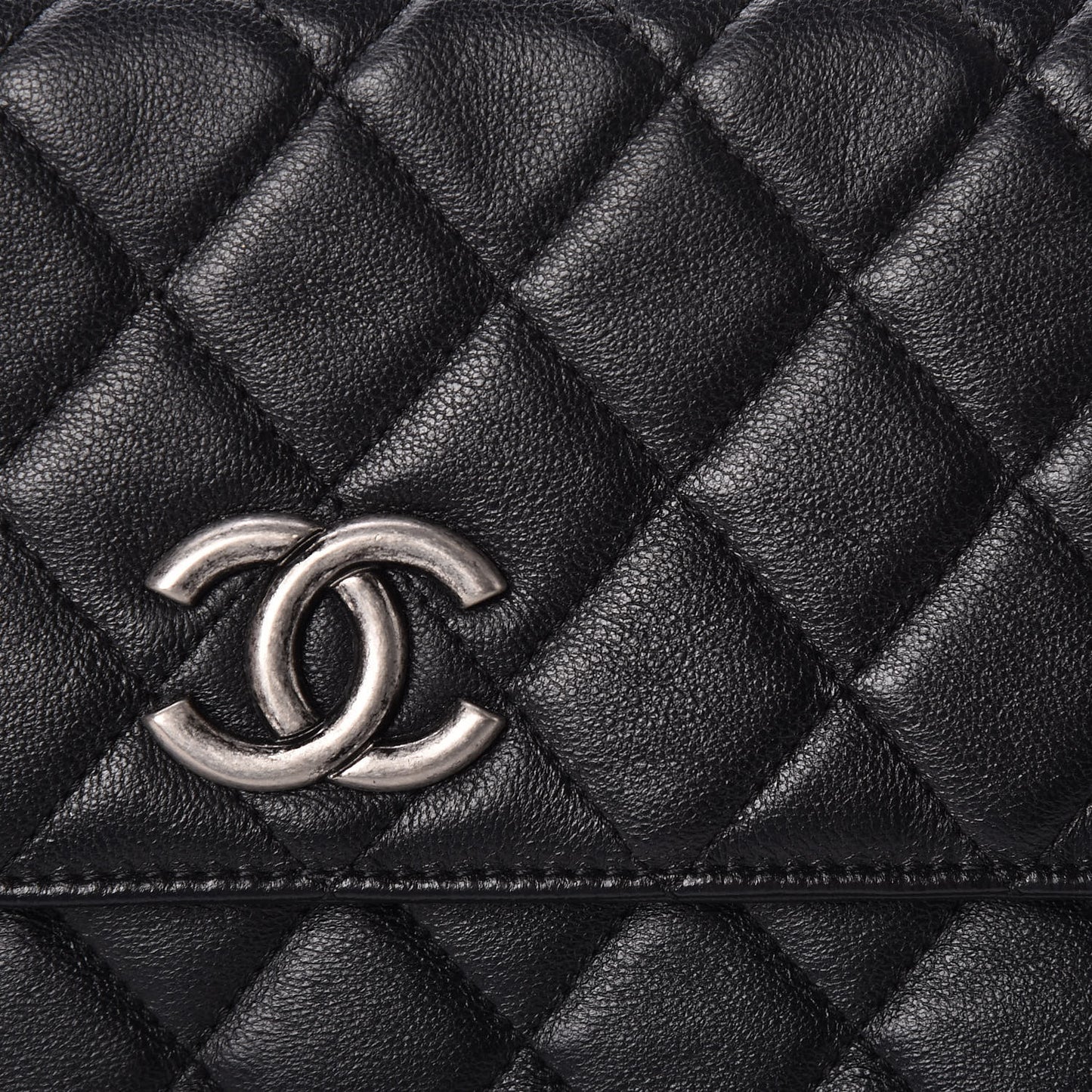 Calfskin Quilted Document Portfolio Holder Black