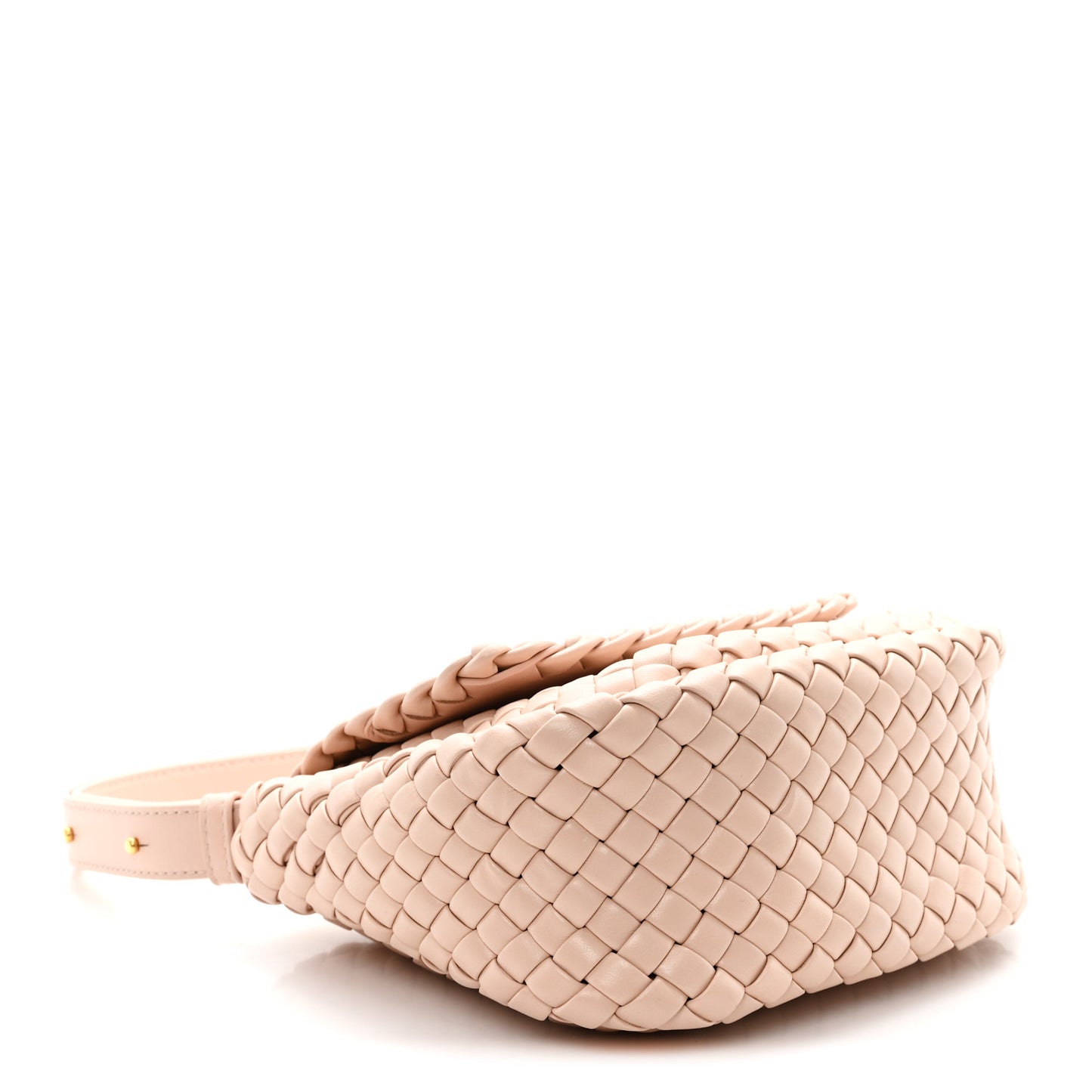 Nappa Intreccio Mini Cobble Shoulder Bag Lotus