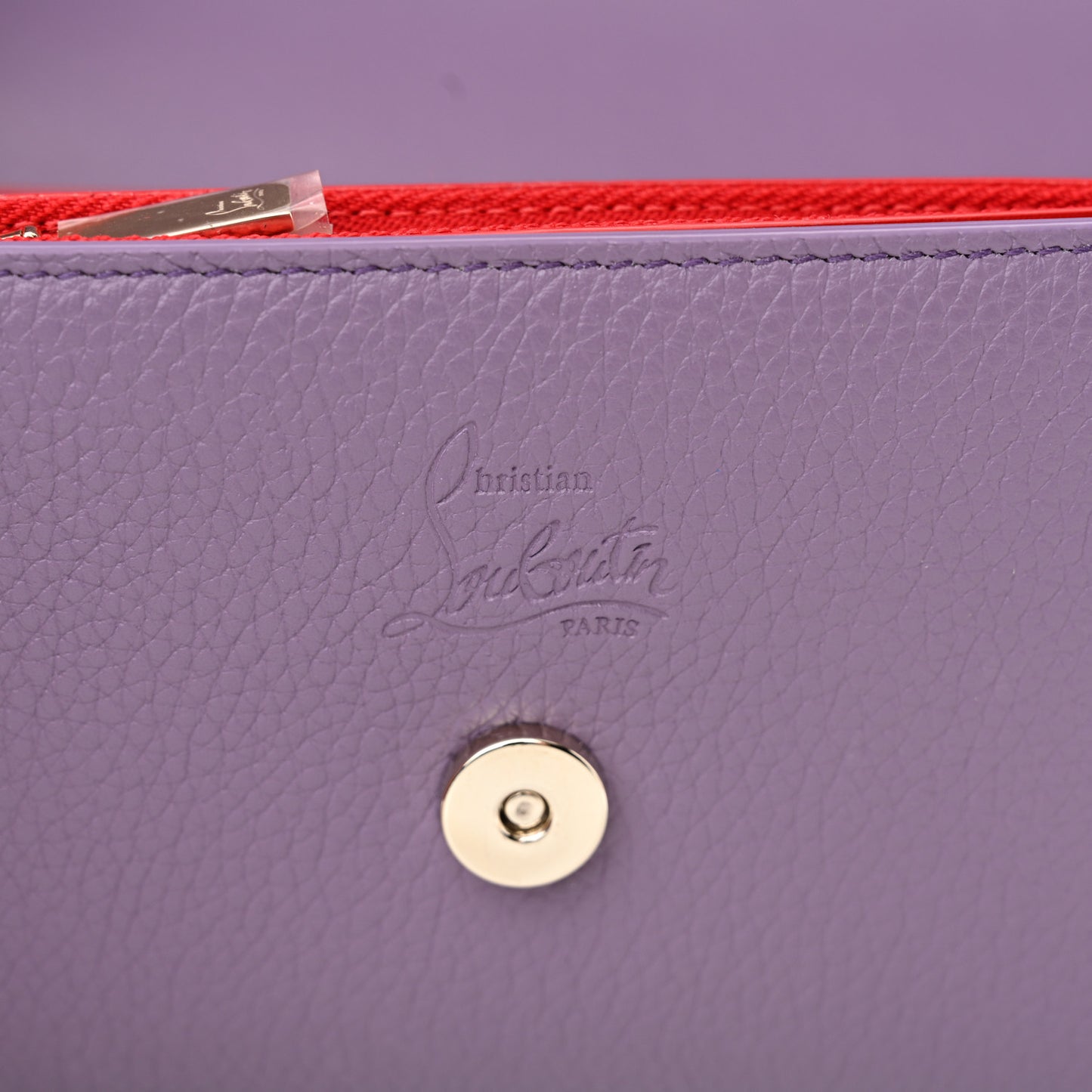 Calfskin Spikes Loubinthesky Paloma Clutch Parme