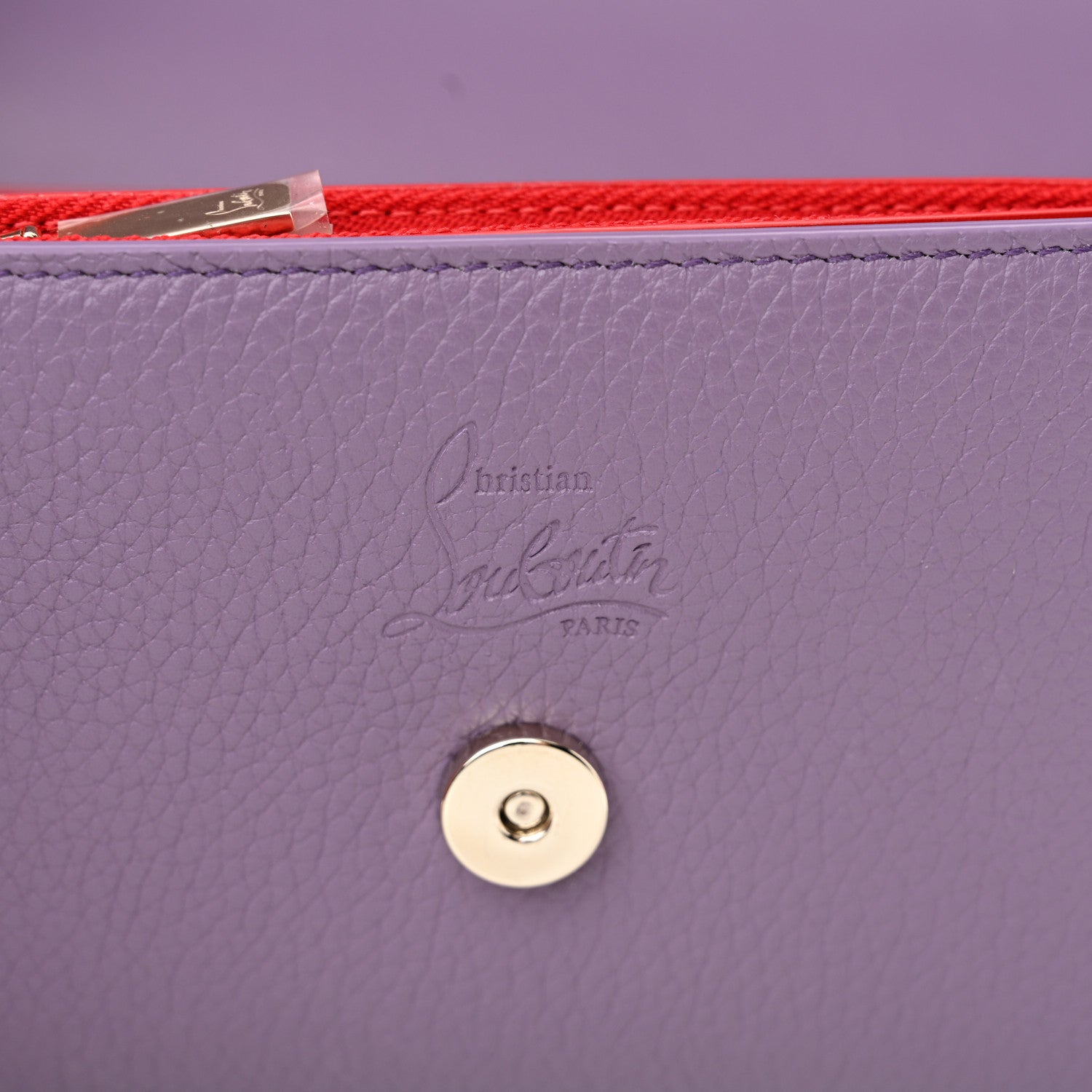 Christian Louboutin Calfskin Spikes Loubinthesky Paloma Clutch Parme 7 of 10