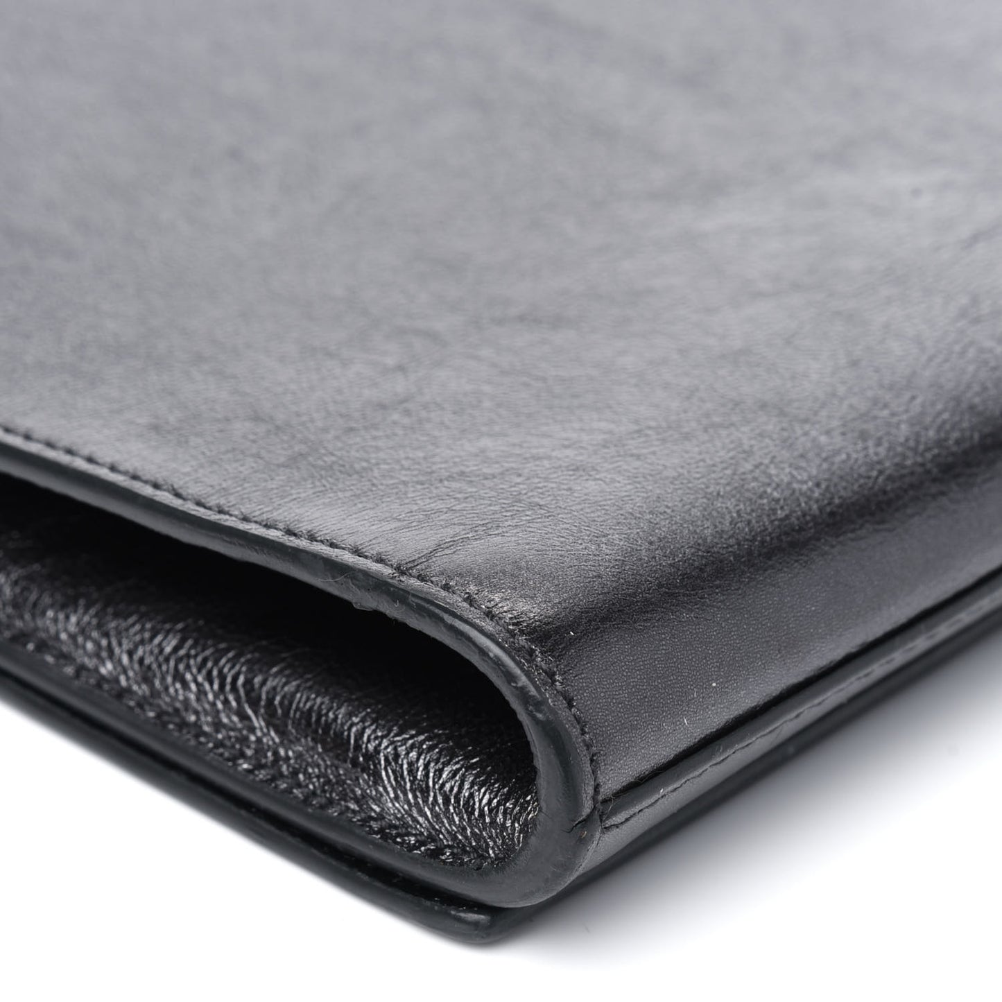 Metallic Calfskin Monogram Large Belle De Jour Clutch Dark Silver