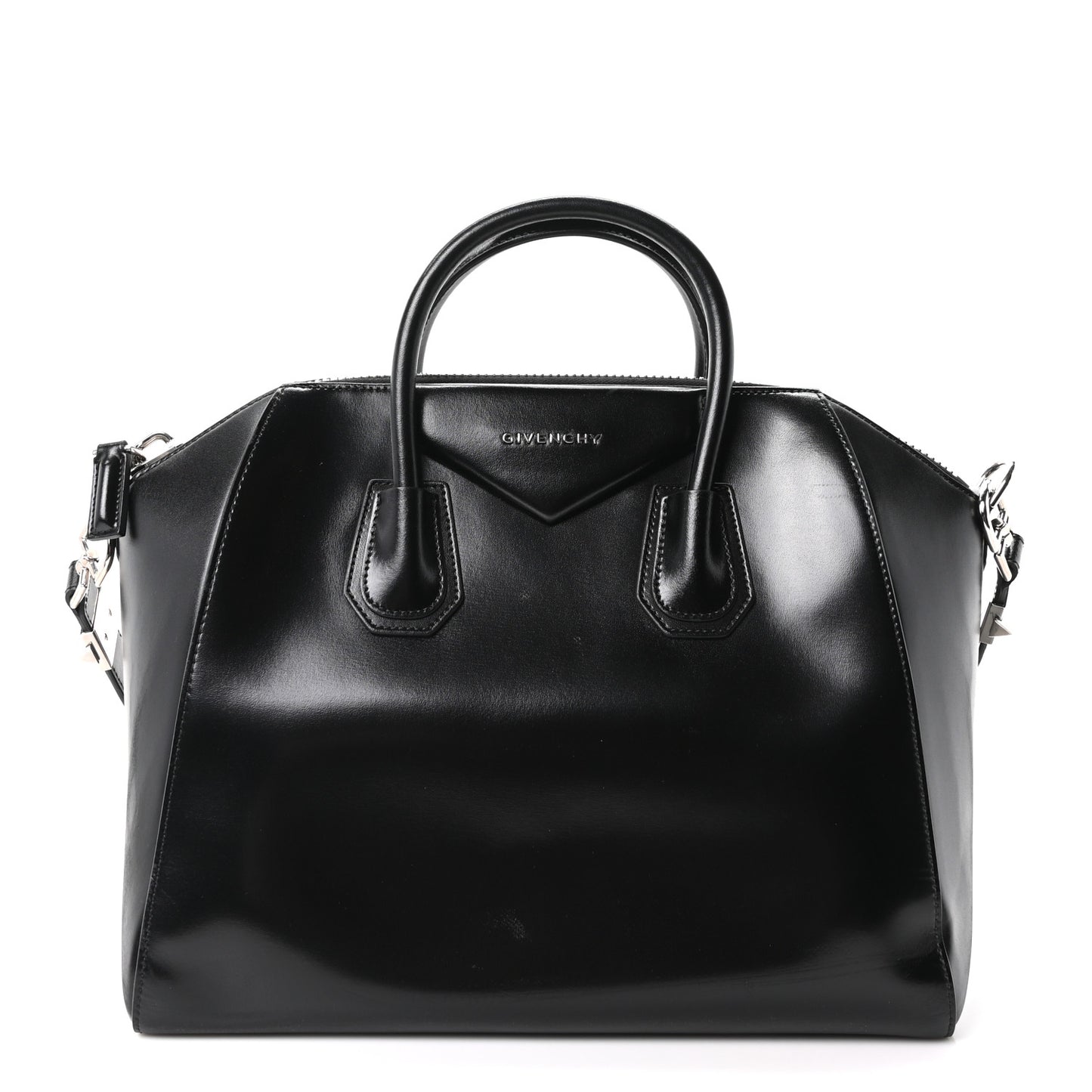 Shiny Lord Calfskin Medium Antigona Black