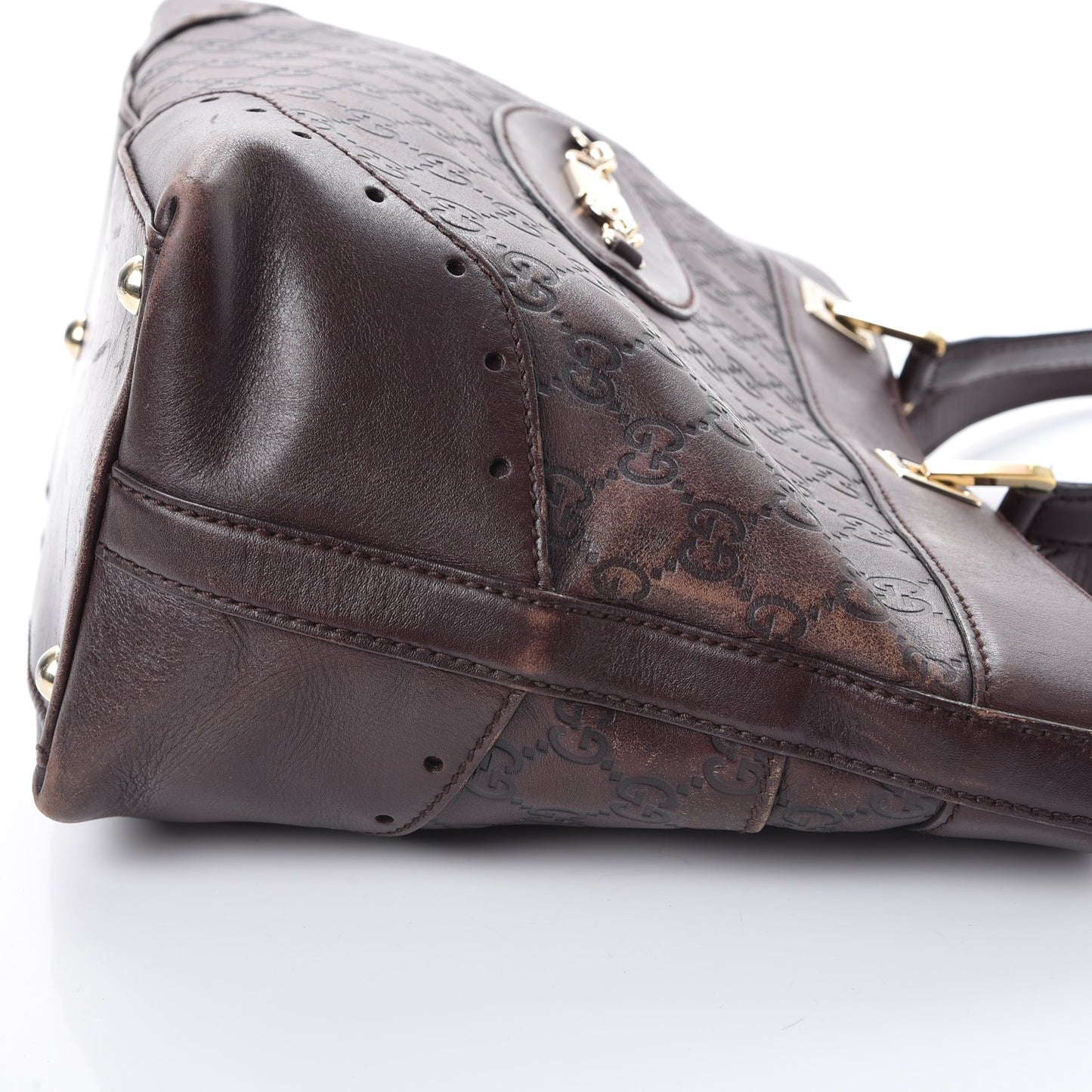Guccissima Large Punch Tote Chocolate Brown
