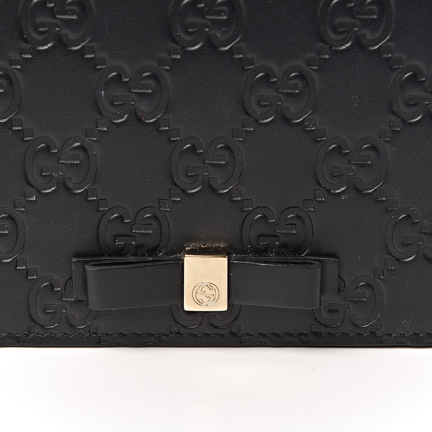 Guccissima Signature Bowy Chain Wallet Black