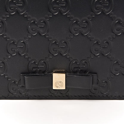 Gucci Guccissima Signature Bowy Chain Wallet Black 14 of 15