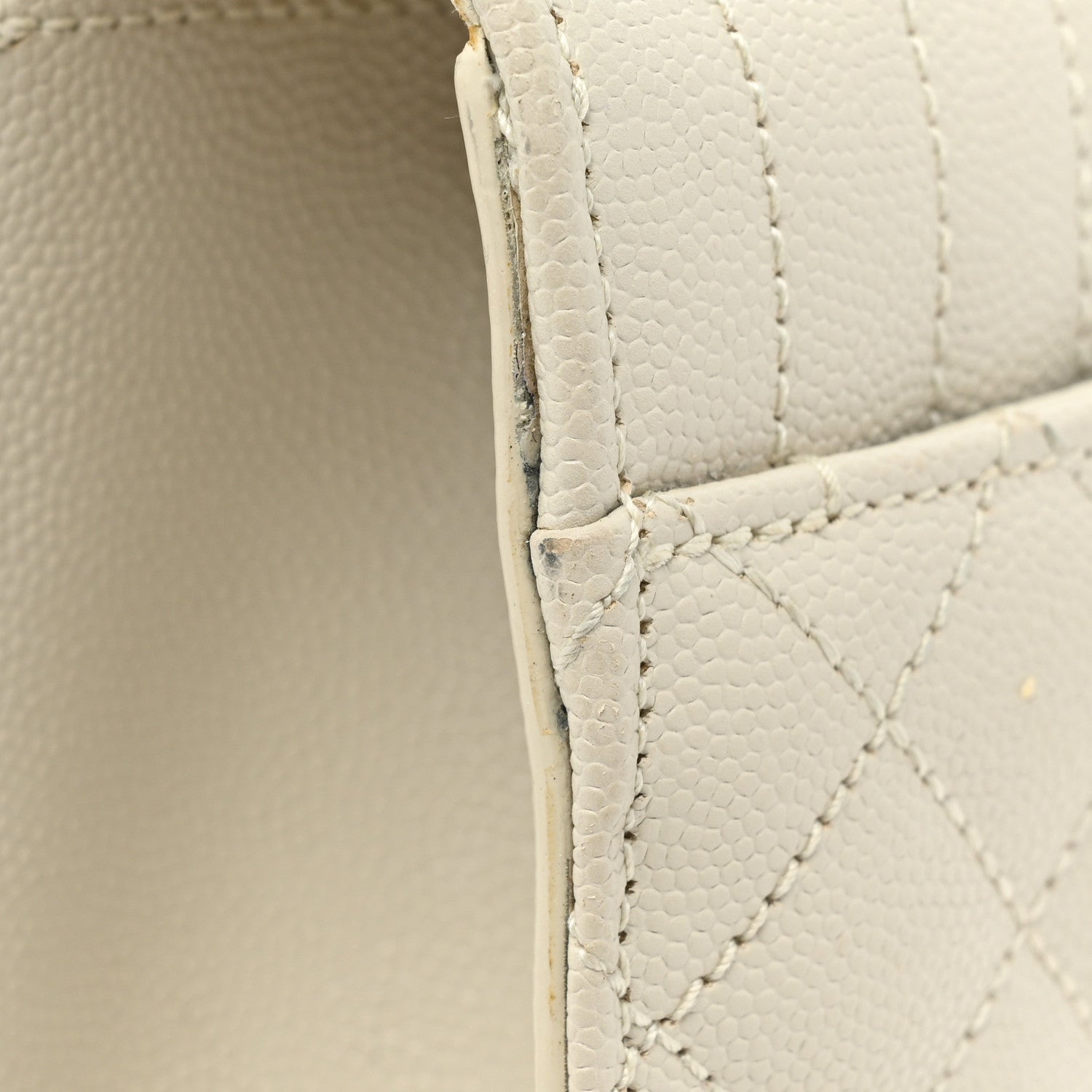 Saint Laurent Grain De Poudre Textured Mixed Matelasse Medium Triquilt Monogram Satchel Crema Soft 13 of 16
