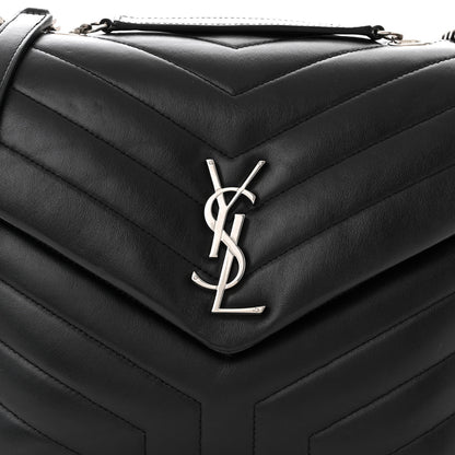 Saint Laurent Calfskin Y Quilted Monogram Medium Loulou Chain Satchel Black 8 of 10