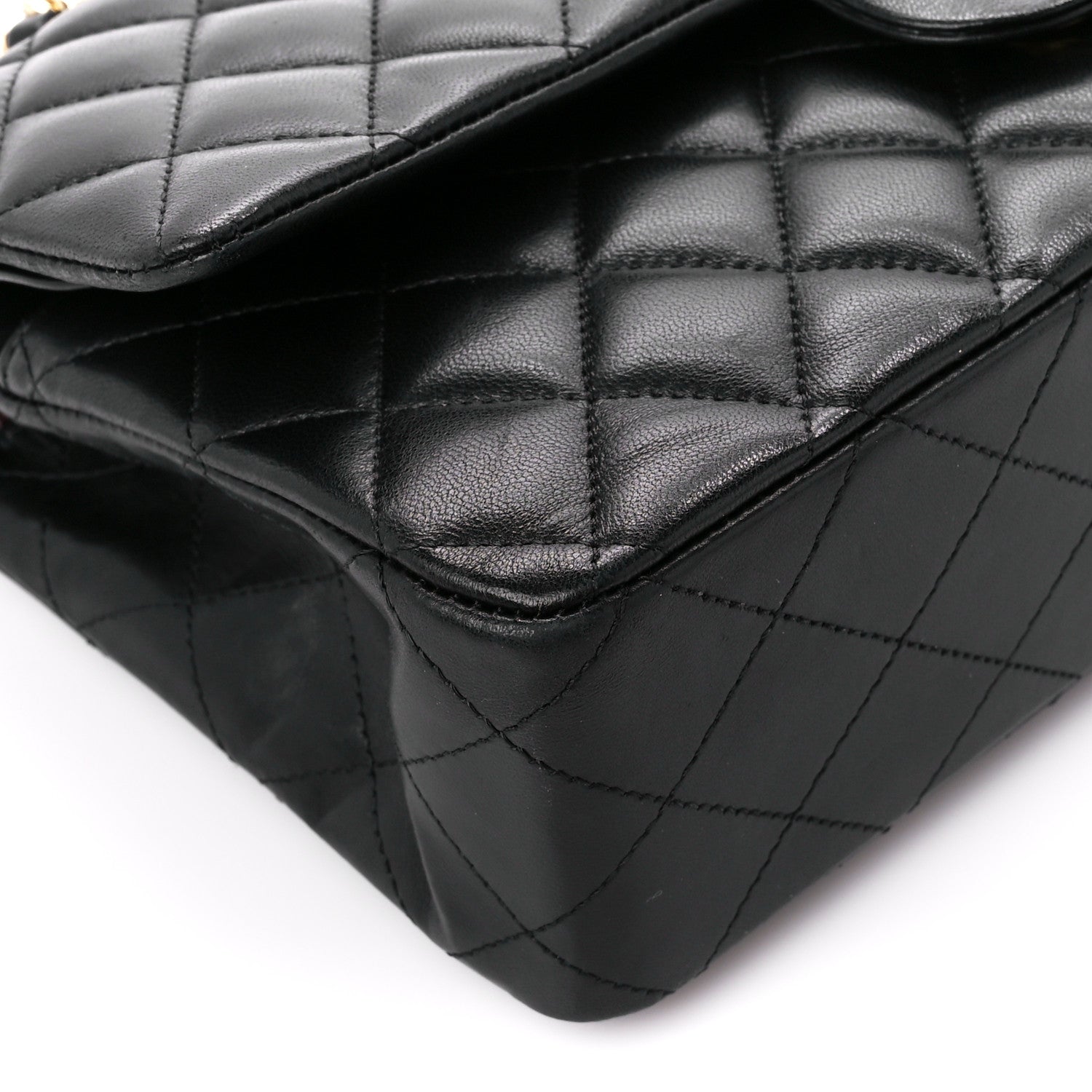Chanel Lambskin Quilted Medium Double Flap Black 10 of 11