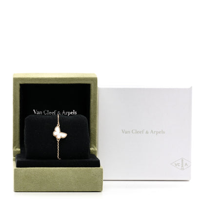 Van Cleef & Arpels 18K Yellow Gold Mother of Pearl Sweet Alhambra Butterfly Bracelet 5 of 5