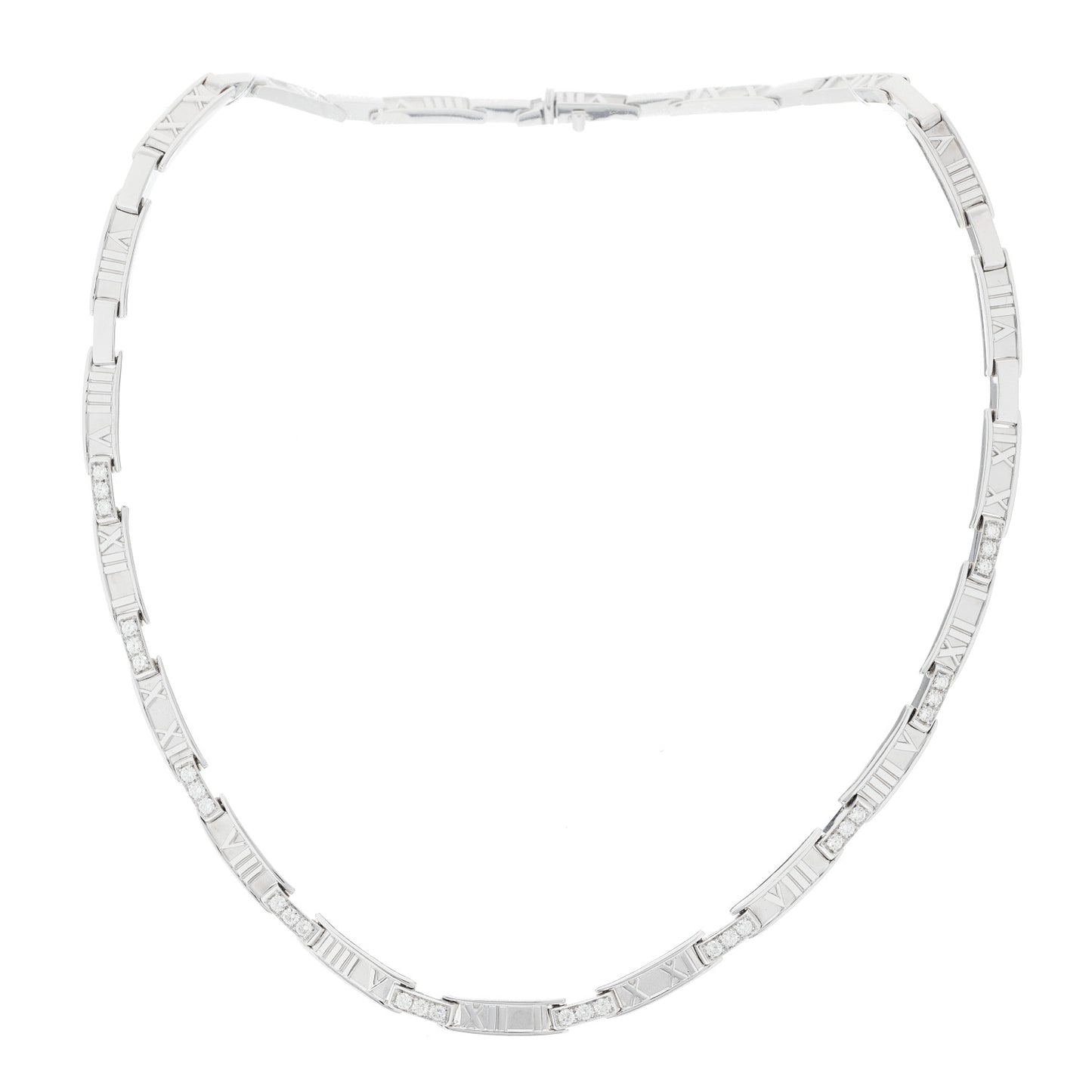 18K White Gold Diamond Atlas Collar Necklace