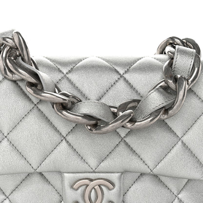Chanel Metallic Lambskin Lacquered Quilted Small Flap Silver 8 of 10