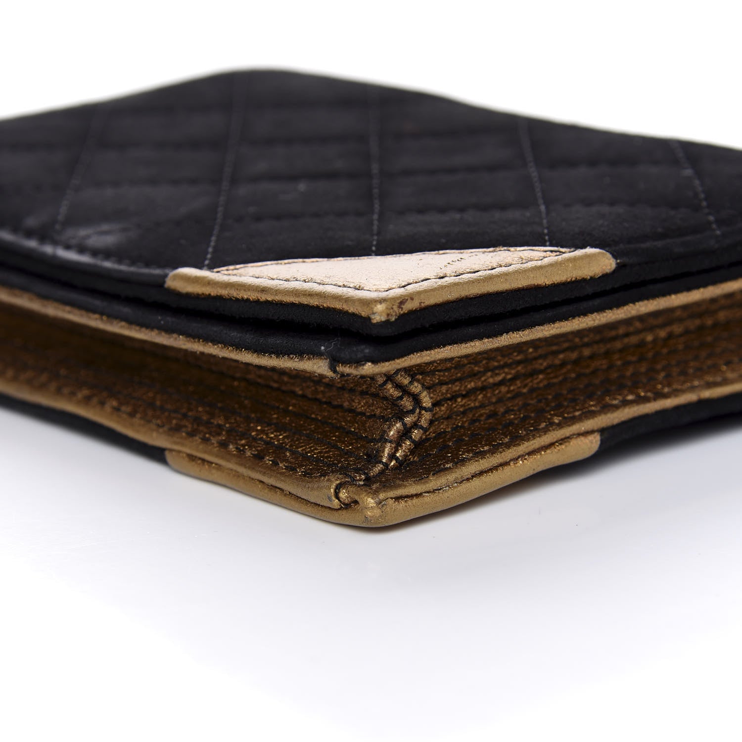 Chanel Suede Quilted Bible Book CC Clutch Black 8 of 9