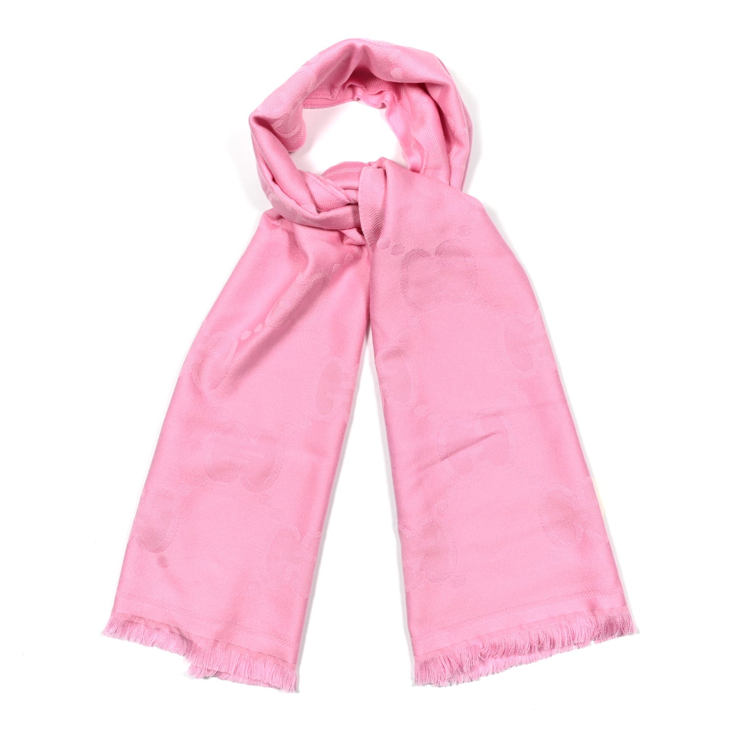 Wool Jacquard Monogram Jumbo GG Lady Nest Scarf Roseate