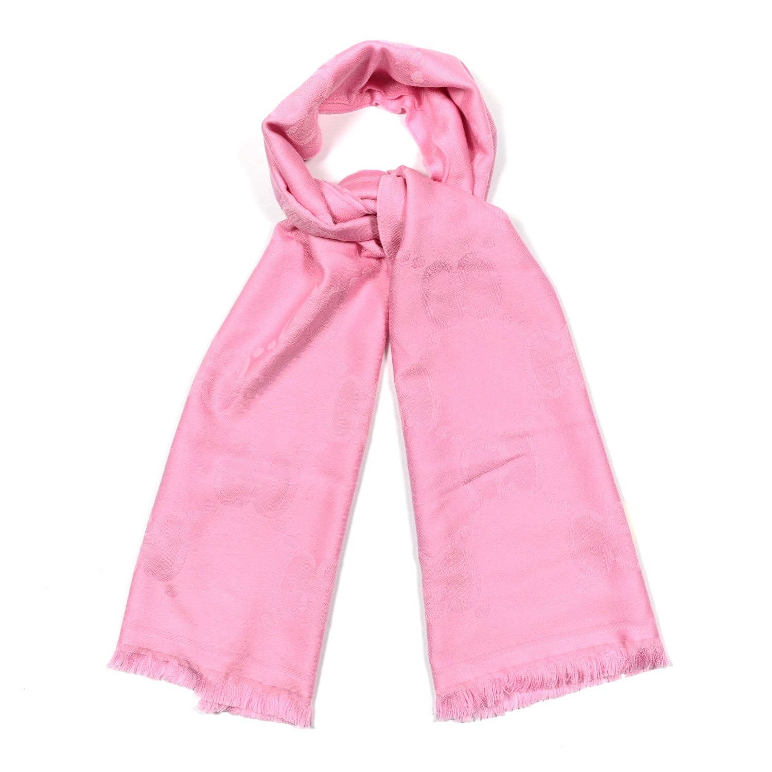 Gucci Wool Jacquard Monogram Jumbo GG Lady Nest Scarf Roseate 1 of 4