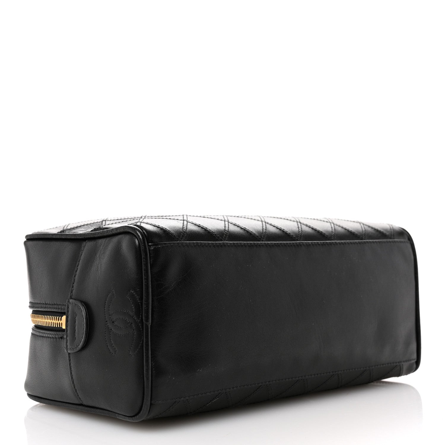 Chanel Lambskin Diamond Stitch Cosmetic Case Black 4 of 9